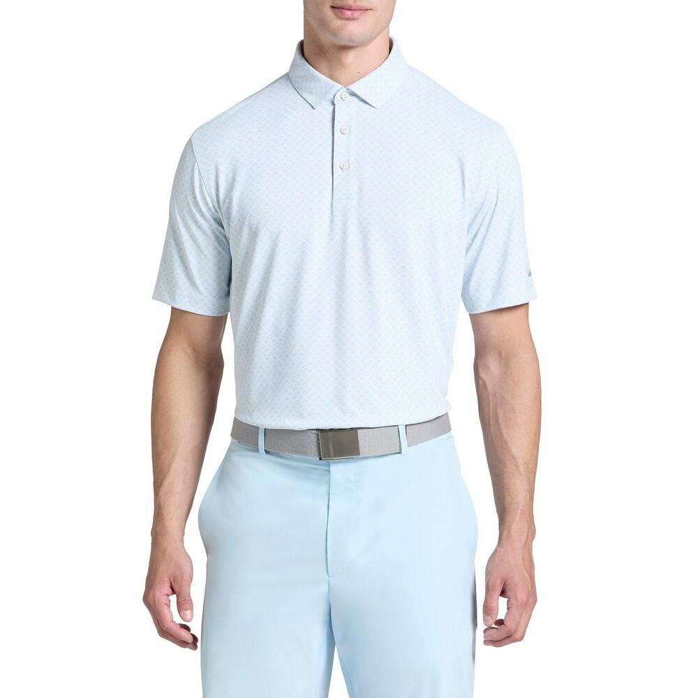 Walter Hagen Men's Performance 11 Novelty Print Golf Polo, 4XLT, Deco Leaf White